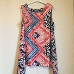 Retro 70s Vintage Handmade Zig-Zag Handkerchief and Cut Out Top
